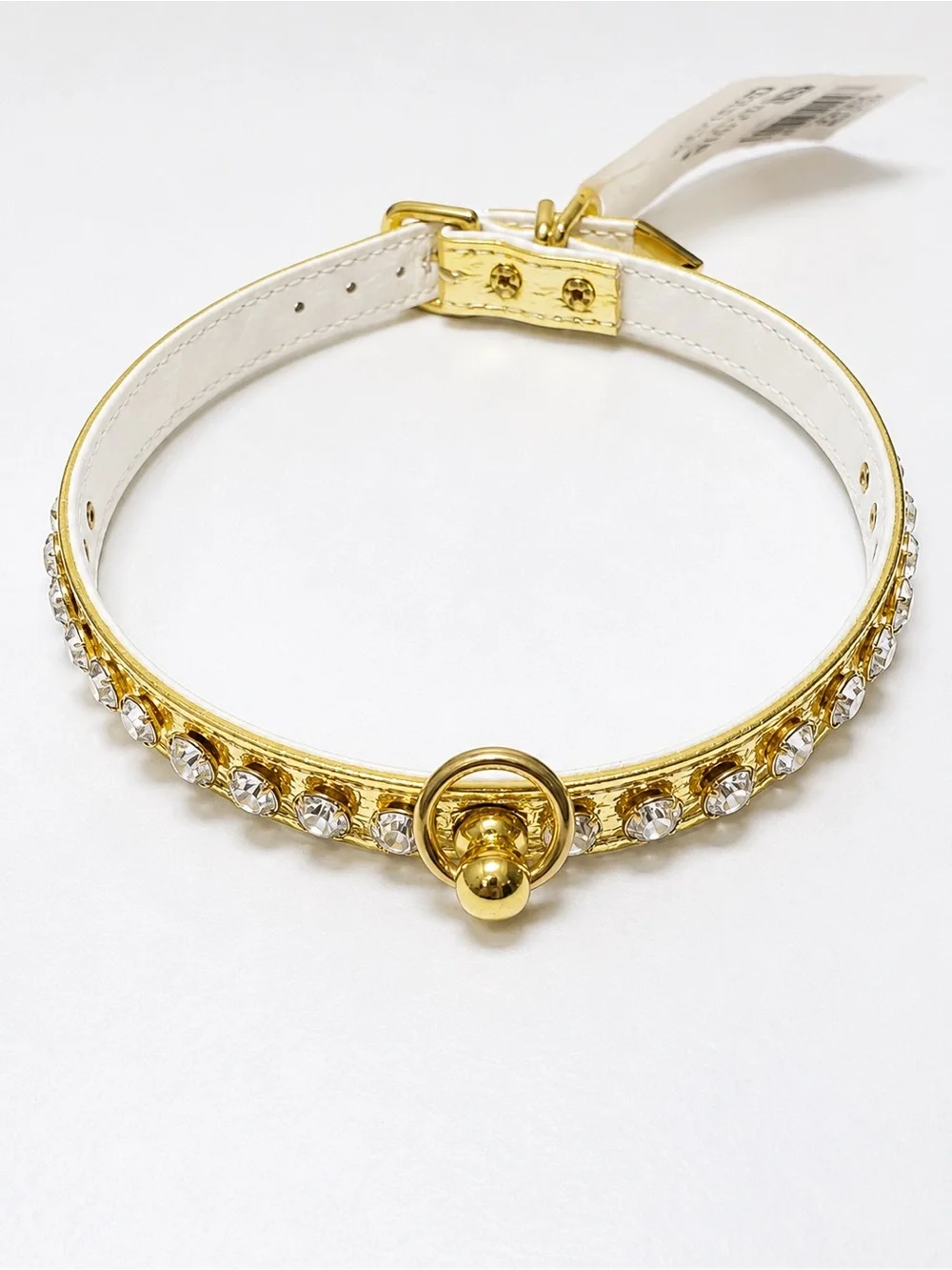 Gold Rhinestone Embellished Dog Collar | Size 16
